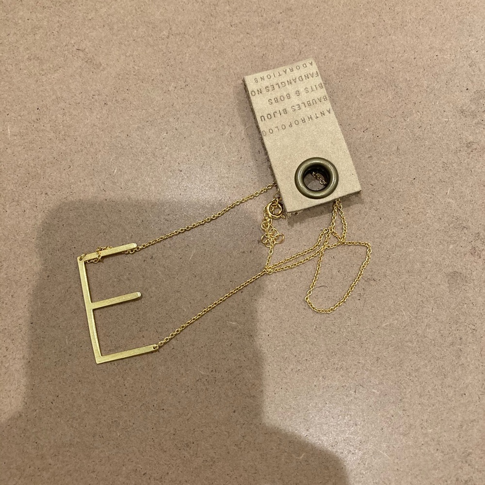 Anthropologie Letter E Necklace